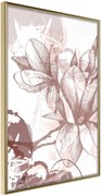 Αφίσα - Drawn Flower - 40x60 - Χρυσό - Χωρίς πασπαρτού