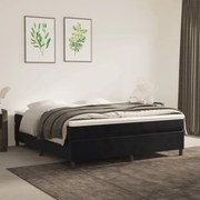 Κρεβάτι Boxspring με Στρώμα Μαύρο 180x200 εκ. Βελούδινο - Μαύρο