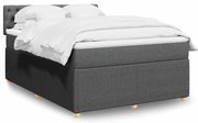 vidaXL Κρεβάτι Boxspring με Στρώμα Σκούρο Γκρι 140x190 εκ. Υφασμάτινο