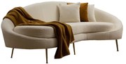 Καναπές 3θέσιος PWF-0589 ύφασμα cream 255x120x85εκ Υλικό: Fabric:100%  POLYESTER - VELVET - BEEICH WOOD - CHPBOARD - METAL 071-001329