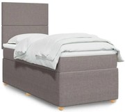vidaXL Κρεβάτι Boxspring με Στρώμα Taupe 80x200 εκ. Υφασμάτινο