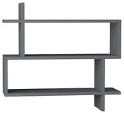 Ραφιέρα τοίχου Paralel Megapap χρώμα ανθρακί 70x22x65εκ.
