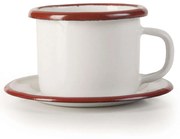 Φλυτζάνι Καφέ Με Πιατάκι (Σετ 2Τμχ) Bordeaux 908405 White-Bordeaux Ibili Enamel
