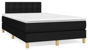 ΚΡΕΒΑΤΙ BOXSPRING ΜΕ ΣΤΡΩΜΑ &amp; LED ΜΑΥΡΟ 120X190 ΕΚ. ΥΦΑΣΜΑΤΙΝΟ 3270118