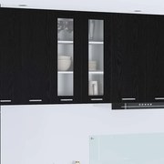 vidaXL Κρεμαστό ντουλάπι με πόρτα Riga Μαύρη Οξυά 60 x 31 x 80 εκ.