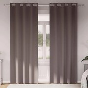 vidaXL Κουρτίνες 2 pcs Σκούρο καφέ Σκούρο καφέ Πολυεστέρας