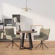 vidaXL Καρέκλες Τραπεζαρίας Περιστρεφόμενες 2 τεμ. Αν. Γκρι Βελούδινες