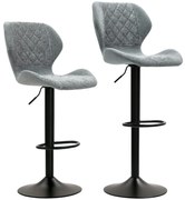 HOMCOM Σκαμπό μπαρ σετ 2 τεμαχίων, ρυθμιζόμενο ύψος κουζίνας με πλάτη, ανύψωση αερίου, υποπόδιο, περιστρεφόμενο, γκρι