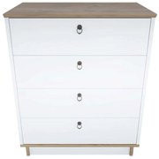 Συρταριέρα Sahra 875ZNA4562 72x42x83,1cm White-Walnut