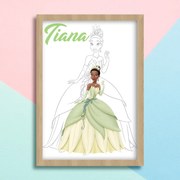 Παιδικό ξύλινο κάδρο 23x32cm Princess Tiana KD398