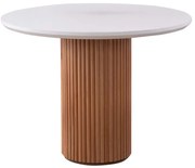 Τραπέζι Otantik 974NMB2225 Φ104x75cm White-Walnut Mdf,Ξύλο