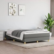 Κρεβάτι Boxspring με Στρώμα Σκούρο Γκρι 140x200 εκ Υφασμάτινο - Γκρι