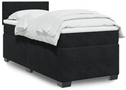 Κρεβάτι Boxspring με Στρώμα Μαύρο 100x200 εκ. Βελούδινο