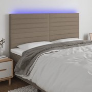 Κεφαλάρι Κρεβατιού LED Taupe 160x5x118/128 εκ. Υφασμάτινο 3122574