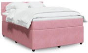 vidaXL Κρεβάτι Boxspring με Στρώμα Ροζ 160x200 εκ. Βελούδινο
