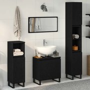 vidaXL Σετ Επίπλων Μπάνιου με αποθήκευση 3 pcs Μαύρο 30 x 30 x 190 εκ