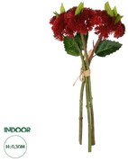 GloboStar® Artificial Garden RED SEDUM BOUQUET 21349 Τεχνητό Διακοσμητικό Μπουκέτο Κόκκινο Σέδο Y30cm