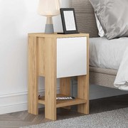 Κομοδίνο Ema Megapap χρώμα sapphire oak - λευκό 30x30x55εκ.-GP037-0010,5