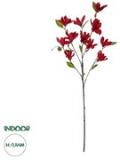 GloboStar® Artificial Garden RED MAGNOLIA BRANCH 21422 Τεχνητό Διακοσμητικό Κλαδί Κόκκινη Μαγνόλια Y86cm