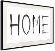 Αφίσα - Simply Home (Horizontal) - 60x40 - Μαύρο - Με πασπαρτού