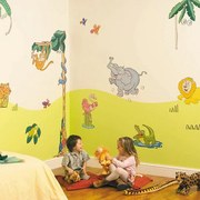 Παιδικά αυτοκόλλητα τοίχου FunToSee Jungle Safari Decor Kit (44 Room Stickers)