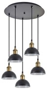 Φωτιστικό Οροφής Adept 77-8779 40x40x300cm 5xE27 60W Black-Gold Homelighting