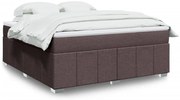 vidaXL Κρεβάτι Boxspring με Στρώμα Σκούρο Καφέ 180x200 εκ Υφασμάτινο