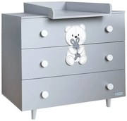 Αλλαξιέρα Μωρού - Συρταριέρα (90x53x85) Bebe Stars Polar Grey 451-15