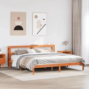 vidaXL Πλαίσιο Κρεβατιού με Κεφαλάρι 200x200 εκ Μασίφ Ξύλο Πεύκου
