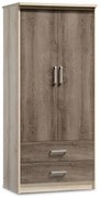 Ντουλάπα ρούχων δίφυλλη OLYMPUS pakoworld χρώμα castillo-toro 81x57x183εκ 123-000021