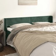 Κεφαλάρι με Πτερύγια Σκούρο Πράσινο 183x16x78/88 εκ. Βελούδινο - Πράσινο