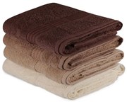 Πετσέτες Rainbow 317HBY1414 (Σετ 4τμχ) Brown L'essentiel Maison Σετ Πετσέτες 70x140cm 100% Βαμβάκι