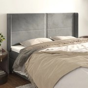 vidaXL Κεφαλάρι με Πτερύγια Ανοιχτό Γκρι 203x16x118/128 εκ. Βελούδινο