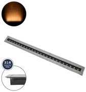 Χωνευτό Φωτιστικό Wall Washer Δαπέδου LED Αρχιτεκτονικό Πορτοκαλί UNDERGROUND-REMVI 90194-Y Globostar-90194-Y-Ασημί 90194-Y