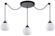 Φωτιστικό Οροφής Τρίφωτο Homelighting Swirl 77-8199 White/Black