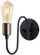 Φωτιστικό Τοίχου - Απλίκα Firat 942FLG1304 12x26x20cm 1xE27 40W Black-Gold Opviq