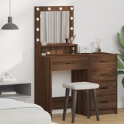 vidaXL Κομοδίνο με ράφι Καφέ δρυς 50 x 41 x 135 εκ Επεξεργασμένο ξύλο