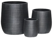 FLOWER POT-16 SET 3 ΤΕΜΑΧΙΩΝ, CEMENT ΑΠΟΧΡΩΣΗ ANTHRACITE