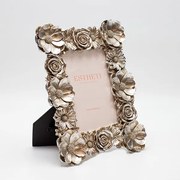 Κορνίζα Polyresin Με Λουλούδια Ασημί 13x18εκ. ESTHETI 815-00037