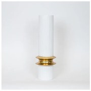 Βάζο Μεταλλικό Χρυσό &amp; Άσπρο 15x15x46cm 752-22018 Estheti 752-22018 Λευκό-Χρυσό