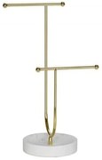 Διακοσμητική Βάση Κοσμημάτων Marble LBTAH-BA22176 13x9x3cm White-Gold Andrea House Metal,Polyresin