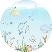 Ocean Joy Ταπετσαρια Τοιχου Γαλαζιο Στρογγυλη 80cm