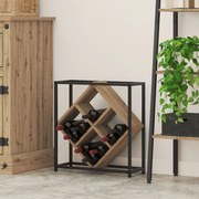 vidaXL Ράφια Κρασιού Καρυδιά Επεξεργασμένο Ξύλο Μεσαίο