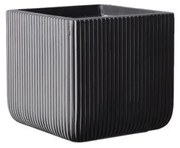 Γλάστρα Πήλινη Τετράγωνη Stripe Γκρι M 31x31x28 εκ. B-9940-8 Supergreens-B-9940-8-Γκρι B-9940-8