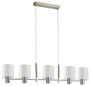 Φωτιστικό Οροφής - Ράγα Adept 77-8290 109x14x120cm 5xE27 60W Nickel-White Homelighting
