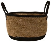 Καλάθι Ψάθινο 00.06.61113 Φ32x21cm Natural-Black Ψάθα