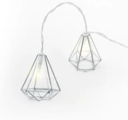 "METAL DIAMOND" 10LED ΛΑΜΠΑΚ ΣΕΙΡΑ ΜΠΑΤΑΡ.(3xAA)ΘΕΡΜΟ ΛΕΥΚΟ ΑΣΗΜΙ ΜΕΤΑΛΛΟ IP20 135+30cm ΔΙΑΦΑΝ Κ ACA FMSDIAM10WW2A