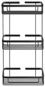 Θήκη Τριπλή Ίσια W26,5xD12,5xY51 cm Black Mat Sanco Shower Baskets 005-M116