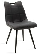 Καρέκλα Nely 058-000017 47x61x85 Black Metal, Technoderma