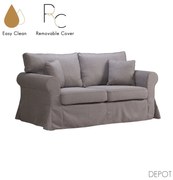 ASHLEY ΚΑΝΑΠΕΣ 2ΘΕΣΙΟΣ ΜΕ ΑΠΟΣΥΡΟΜΕΝΟ ΓΚΡΙ 173x85x95